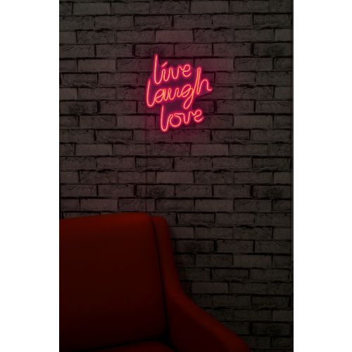 Wallity Ukrasna plastična LED rasvjeta, Live Laugh Love - Pink slika 3