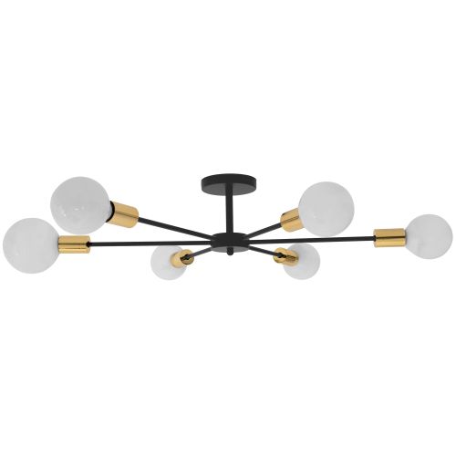 TOOLIGHT Stropna svjetiljka Pauk 6 Crno zlato APP501-6C slika 8