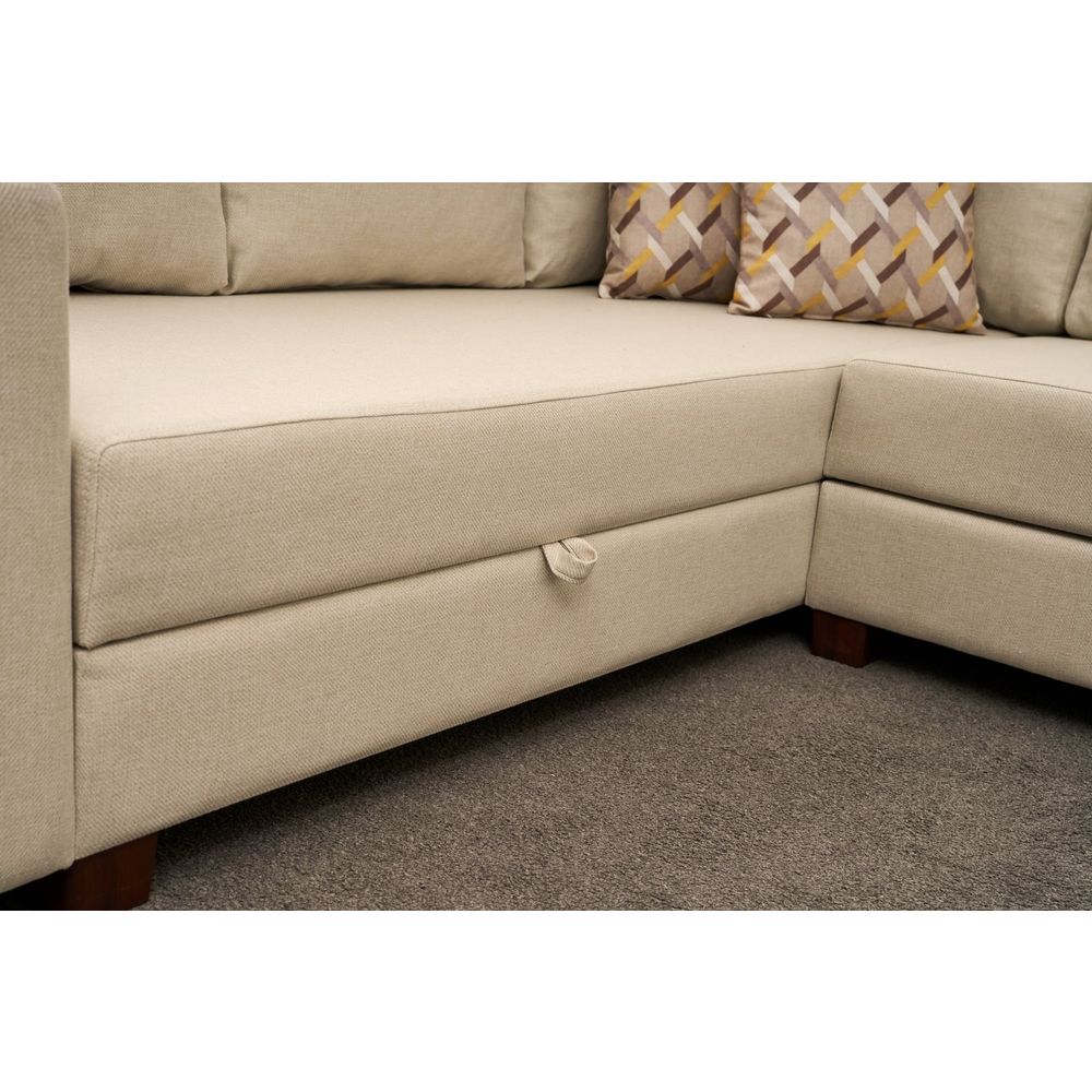 Aly Arzilla Lijevi - Krem Krem Kutni Sofa-Krevet slika 4