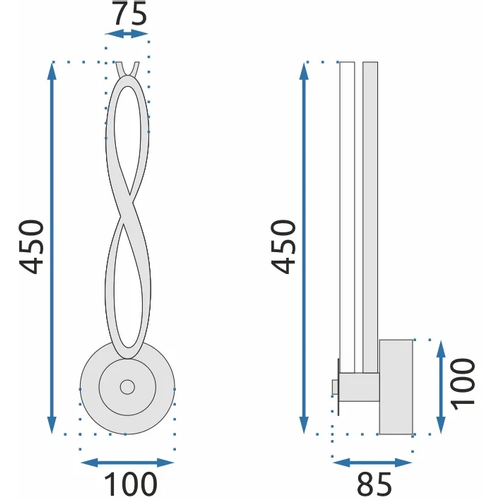 TOOLIGHT Led zidna svjetiljka APP1048-W crna slika 2