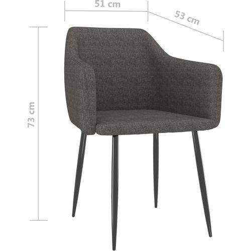 Blagovaonske stolice od tkanine 2 kom tamnosive slika 7