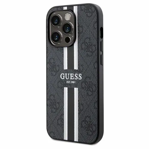 Originalna GUESS Hardcase GUHMP15LP4RPSK torbica za iPhone 15 Pro (Magsafe 4G Printed Stripes / crna) slika 3