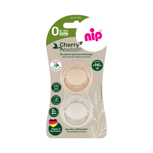 nip® Duda varalica Cherry Newborn 0-2mj Latex, 2kom Roza/Krem