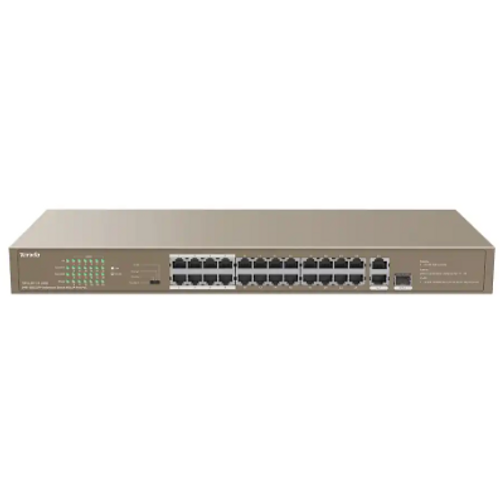 Switch 10/100 24-port PoE+2GE/1SFP Port Tenda TEF1126P-24-250W slika 1