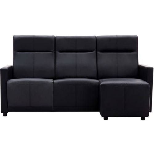 Kutna nagibna sofa s presvlakom od umjetne kože crna slika 28