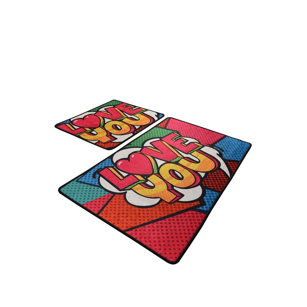 Set Kupatilskih Prostirki Red Love Multicolor (2 Komada) slika 2