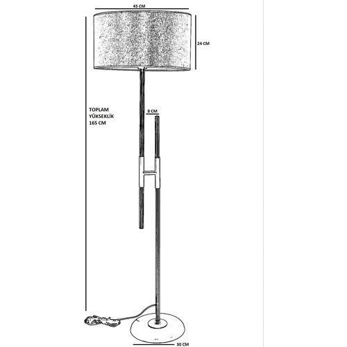 Felix Siyah Lambader Silindir Renkli Abajurlu Multicolor Floor Lamp slika 4