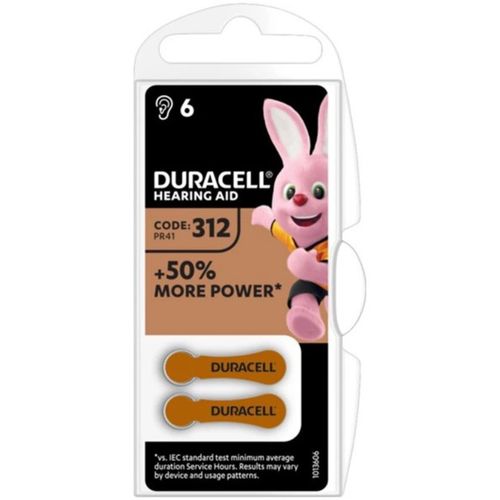 Duracell Hearing Aid 312 1,45V baterija za slusni aparat PAK6 slika 1