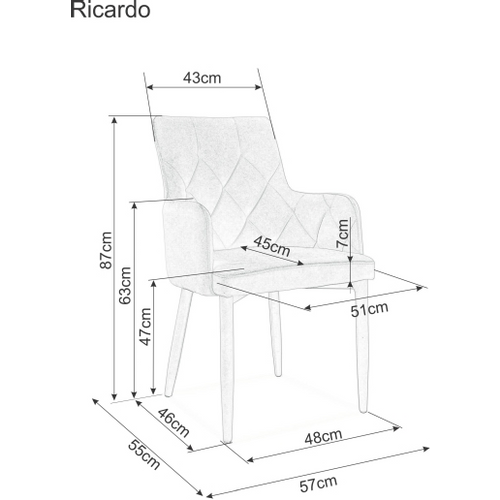 Stolica Ricardo BARŠ.-mornarsko plava slika 2