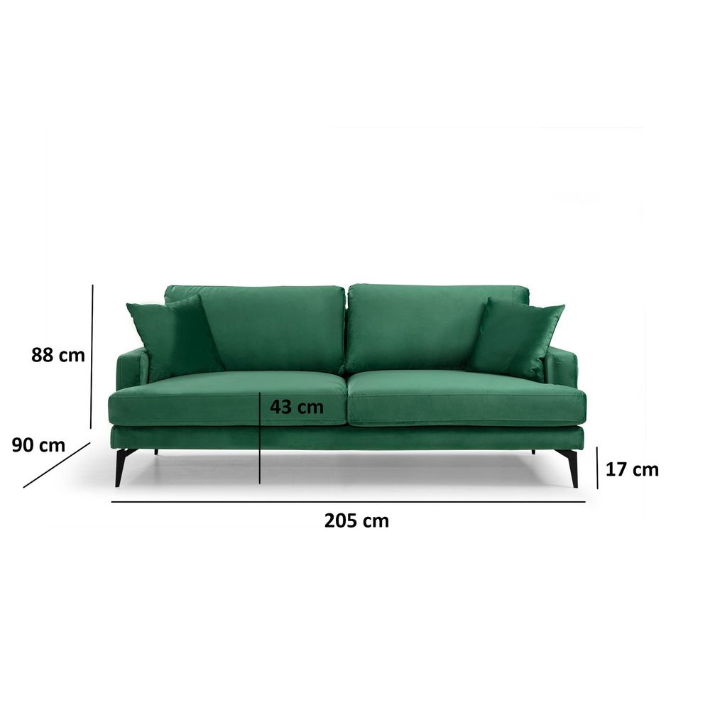Zeleni Sofa za Tri Osobe Papira slika 4