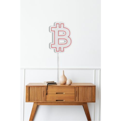 Wallity Ukrasna plastična LED rasvjeta, Bitcoin - Pink slika 4