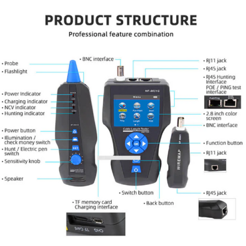 NOYAFA NF-8601S Tester dužine kabla slika 4