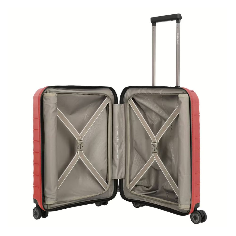 Travelite kofer 55 cm ABS Mooby sa prednjim džepom, 076846-10, crveni slika 5