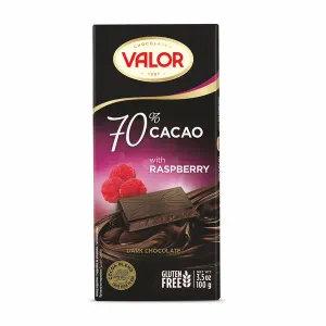 Valor čokolada Dark 70% malina Premium 100 g