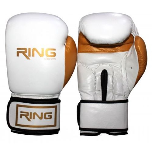 RING rukavice za boks 10 OZ kozne - RS 3211-10 white slika 1