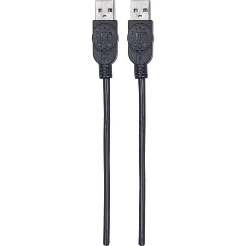 Manhattan USB kabel USB 2.0 USB-A utikač, USB-A utikač 3.00 m crna zaštićen s folijom, UL certificiran, pozlaćeni kontakti 353915 slika 4