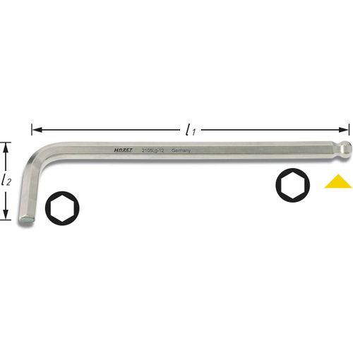 Hazet  2105LG-025 unutarnji šesterokutni kutni odvijač   2.5 mm slika 3