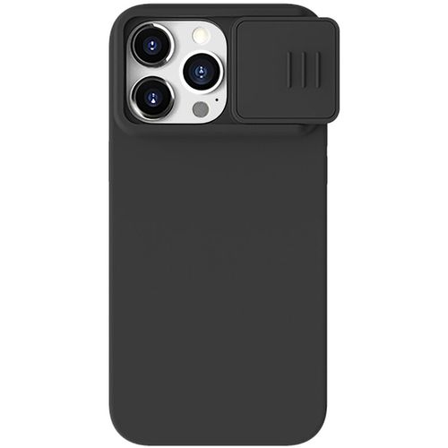 Nillkin CamShield Silky Silicone Case za iPhone 15 Pro Max sa zaštitnikom za kameru - crna slika 1