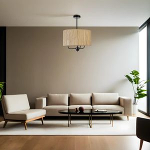 Bambu 010 Abajurlu 3 Lü Sarkıt Avize - Oak Black
