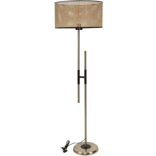 Felix Mat Krom Lambader Silindir Rattan Abajurlu Wicker Floor Lamp slika 1