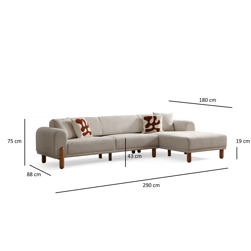Lyke Right - Krem Kutić Sofa na Razvlačenje slika 15