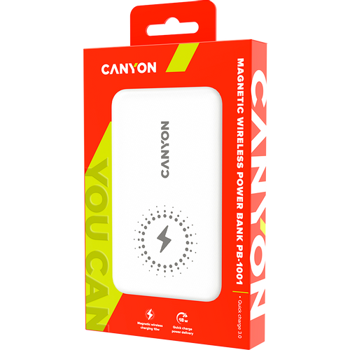 CANYON PB-1001 18W PD+QC 3.0+10W Magnet wireless charger powerbank10000mAh Li-poly battery,Lightning Input: DC5V/2A, 9V/2A Type c PD Input： DC5V/3A, 9V/2A， Type C PD output:5V/3A,9V/2.2A,12V/1.5AQC 3.0 Output: DC5V/3A, 9V/2A, 12V/1.5A, Wireless slika 8