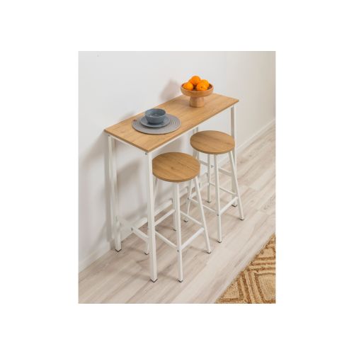 Mola Set 100 - Karina White White Bar Table & Stool Set (3 Pieces) slika 2