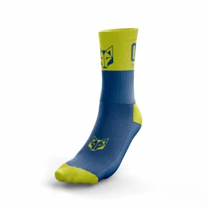 OTSO Multisport čarape srednje Electric Blue & Fluo Yellow