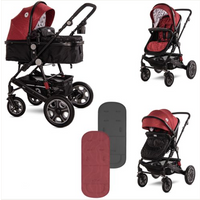 LORELLI LORA LUXE Red Elephants Kolica 2u1: Košara + Zimska Navlaka (0mj+) - (do 15kg/96cm) * Otvarana ambalaža