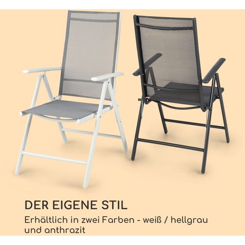 Blumfeldt Almeria, sklopiva stolica, set 2 komada, 56,5 x 107 x 68 cm, comfortmesh, Antracit slika 18