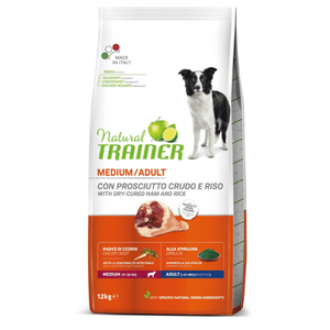 Trainer Natural Dog Medium Adult Sirova Šunka i Pirinač 12 Kg