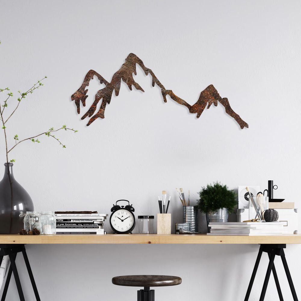 Decorative metal wall accessory Rusty Mountain, colour: antiquation slika 1