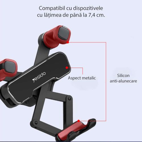 Yesido - Auto držač (C90) s Gravity Gripom za instrument ploču - crni slika 6