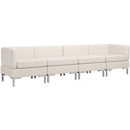 4-dijelni set sofa od tkanine krem slika 10