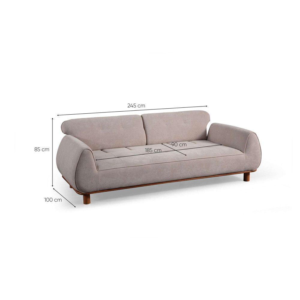 3-Sjedalna Sofa Drop - Bijela slika 12