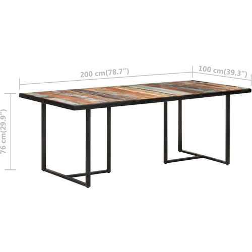 Blagovaonski stol 200 cm od masivnog obnovljenog drva slika 16