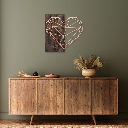 Wallity Drvena zidna dekoracija, Heart - Copper slika 1