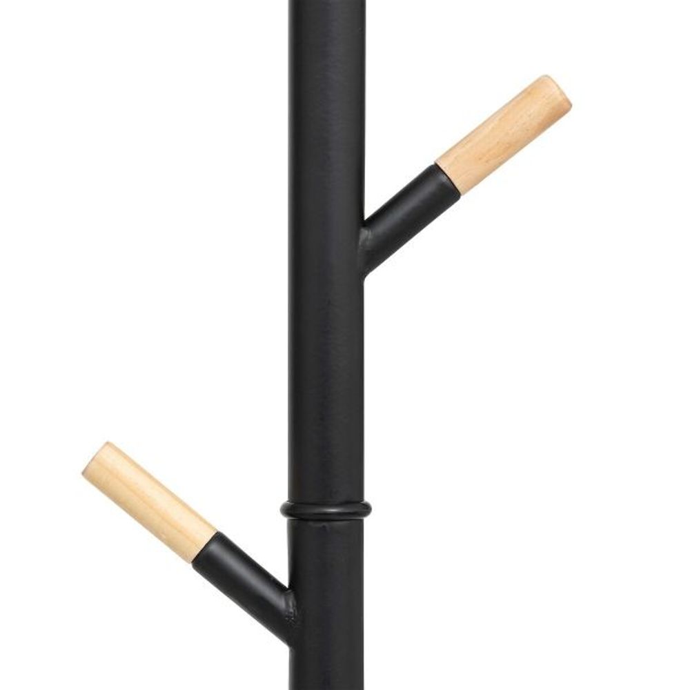 Five stalak vješalica za odjeću 6 kukica za odjeću, 44 x 175.5 cm, metal, crni slika 2