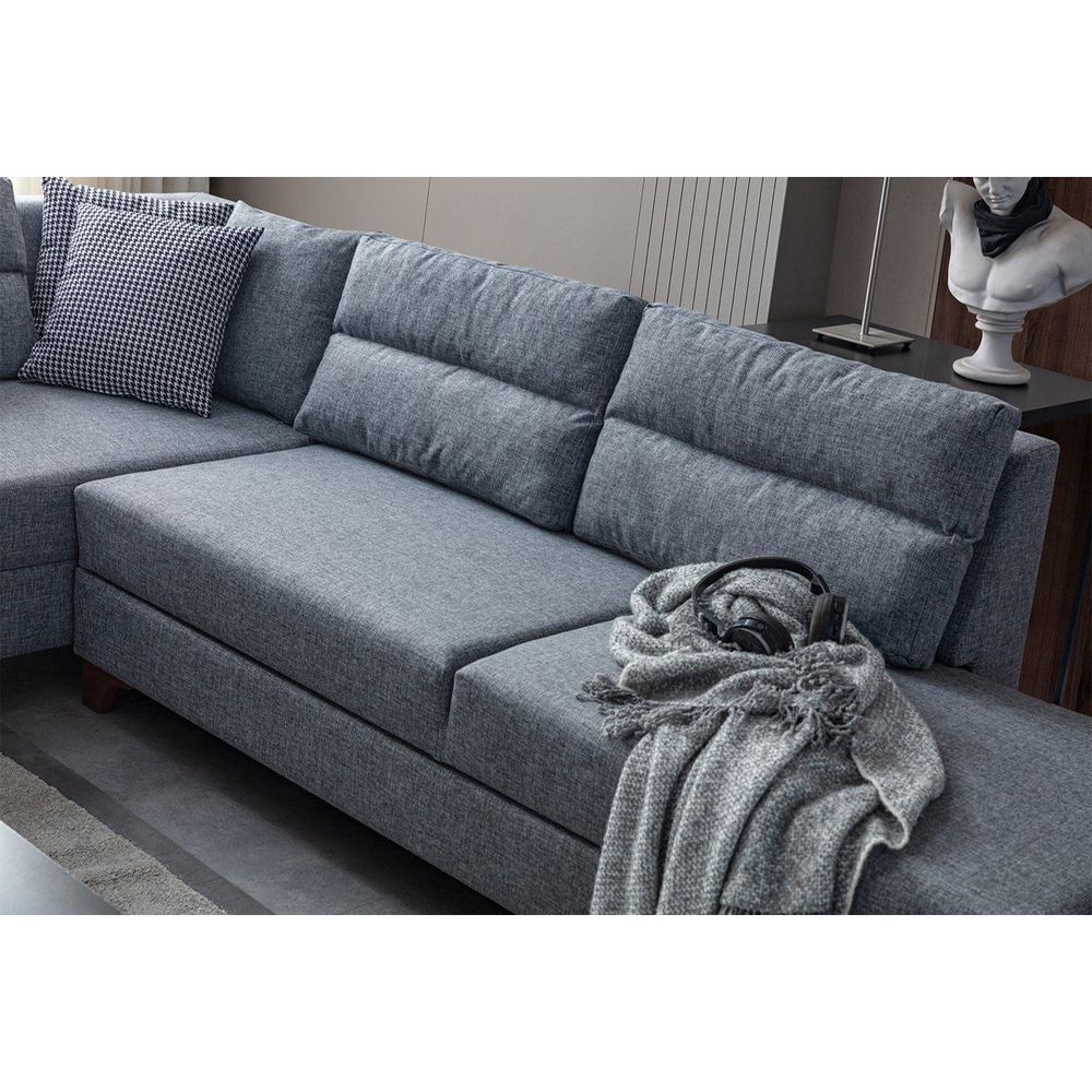 Ugaona Sofa Tloft Lijeva - Siva slika 4