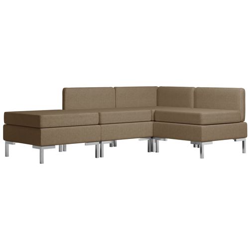 4-dijelni set sofa od tkanine smeđi slika 20