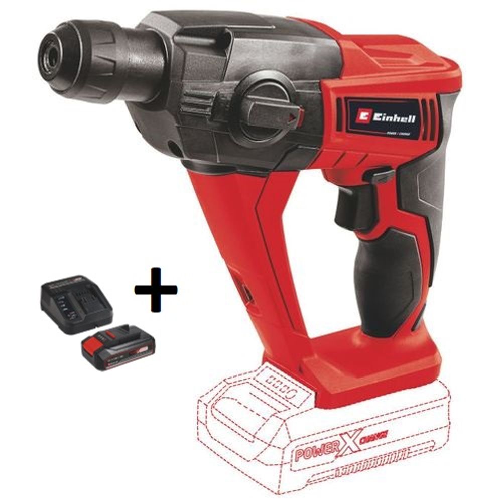 Einhell Akumulatorska čekić bušilica TE-HD 18 Li - Solo + Baterija 2.5 Ah i punjač slika 1