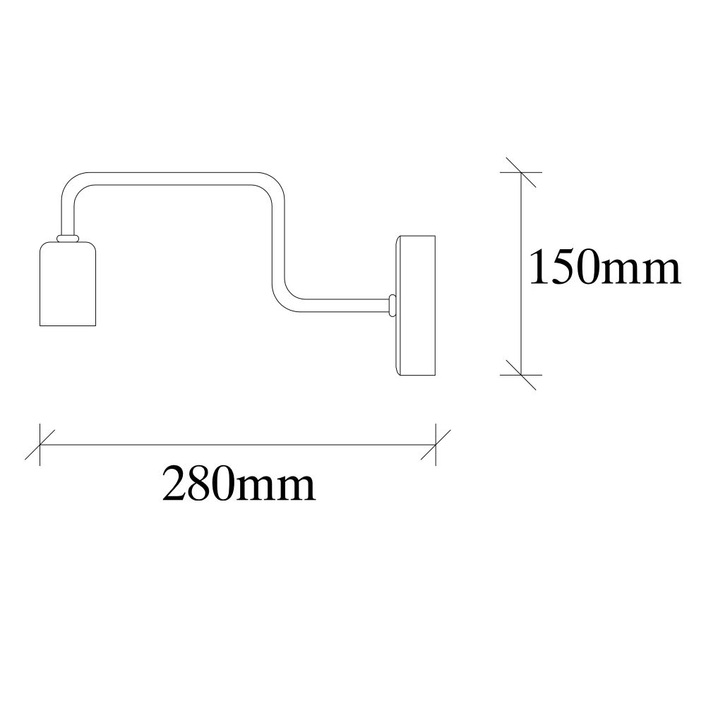 Denge - 3433 Crna Zidna Lampa slika 5