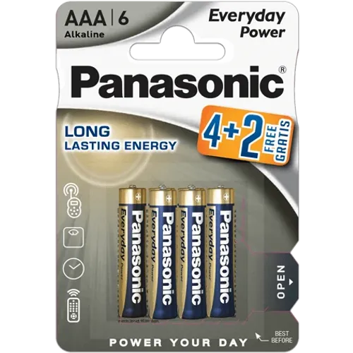 Panasonic baterije LR03EPS/6BP-AAA Alkaline Everyday 6 komada slika 1