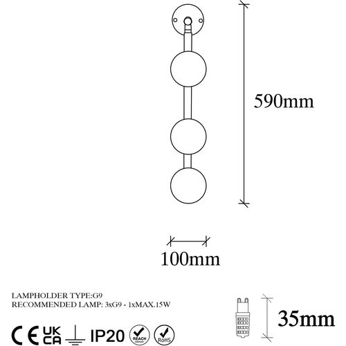 Opviq Zidna lampa, 942FLG2124 slika 7