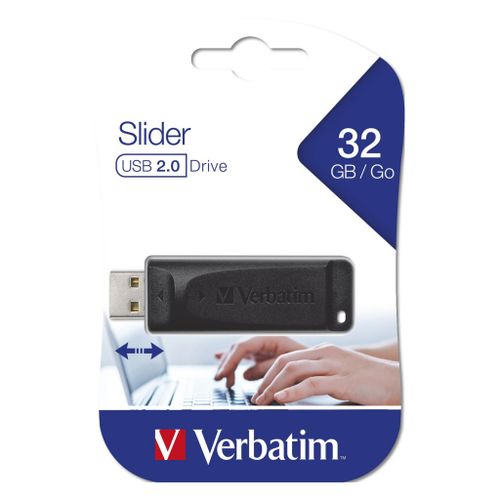 USB STICK VERBATIM STORENGO SLIDER 32GB BLACK, USB2.0, #98697 slika 1