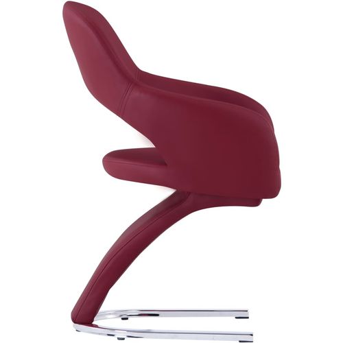 Blagovaonske stolice od umjetne kože 6 kom crvena boja vina slika 4