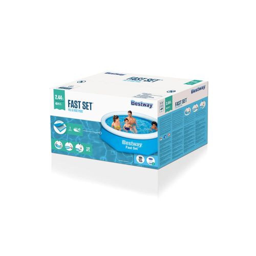 Bestway Bazen sa zračnim prstenom i filter pumpom 57450, 244x61 cm slika 5