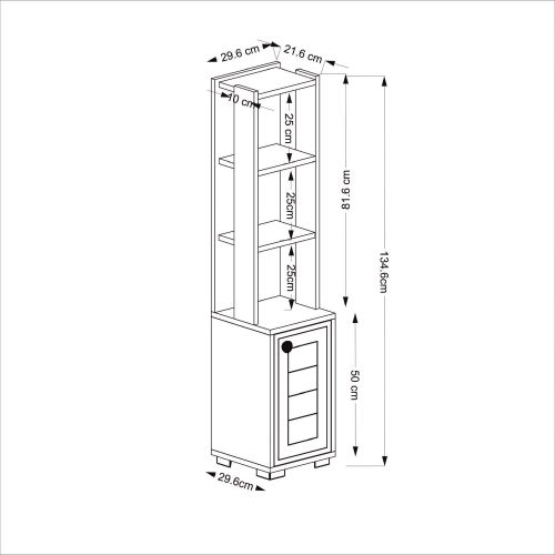 Woody Fashion Polica za knjige, Anka - White slika 6