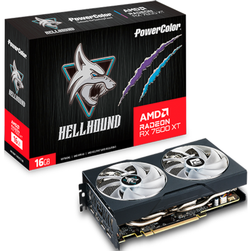 Grafička karta POWER COLOR Hellhoound RX7600XT 16G-L OC AMD 16GB GDDR6 128bit crna slika 1