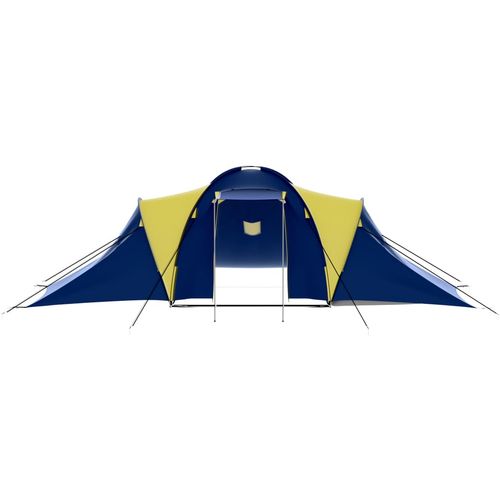 Šator za kampiranje od tkanine za 9 osoba plavo-žuti slika 43